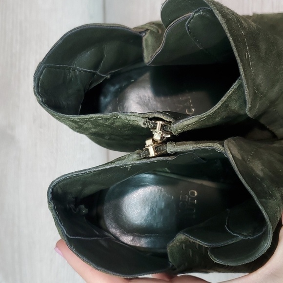 Vince Camuto Women Rotiena Pine Forest Green Suede Heels boots shoes sz 8M - Picture 5 of 13